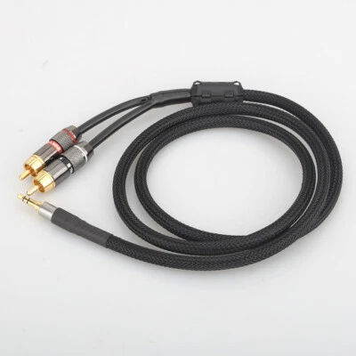 3.5mm Male to 2 RCA Male Plug Hi-end Audio AUX Cable Adapter HiFi Stereo Y-Cable - Image 1 of 4