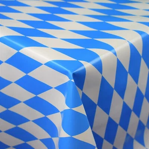 Wachstuch Tischdecke Oktoberfest bayerische Raute blau 8074-1 eckig rund oval - Bild 1 von 1
