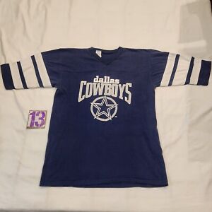 Vintage Logo 7 Dallas Cowboys Mens Large Single Stitch T-shirt 80s