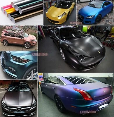 Car Flexible Pearl Metal Sticker Vinyl Wrap Satin Matte Chrome Decal Air Free AM - Image 1 of 4