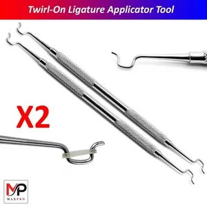 X2 Twirl-On Ligature Applicator Brackets Director Orthodontics Dental Scalers - Picture 1 of 6