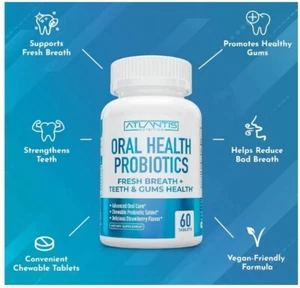 ORAL PROBIOTICS CHEWABLE TABLET - DENTAL PROBIOTIC FOR GUM CARE & TEETH CARE - Picture 1 of 8