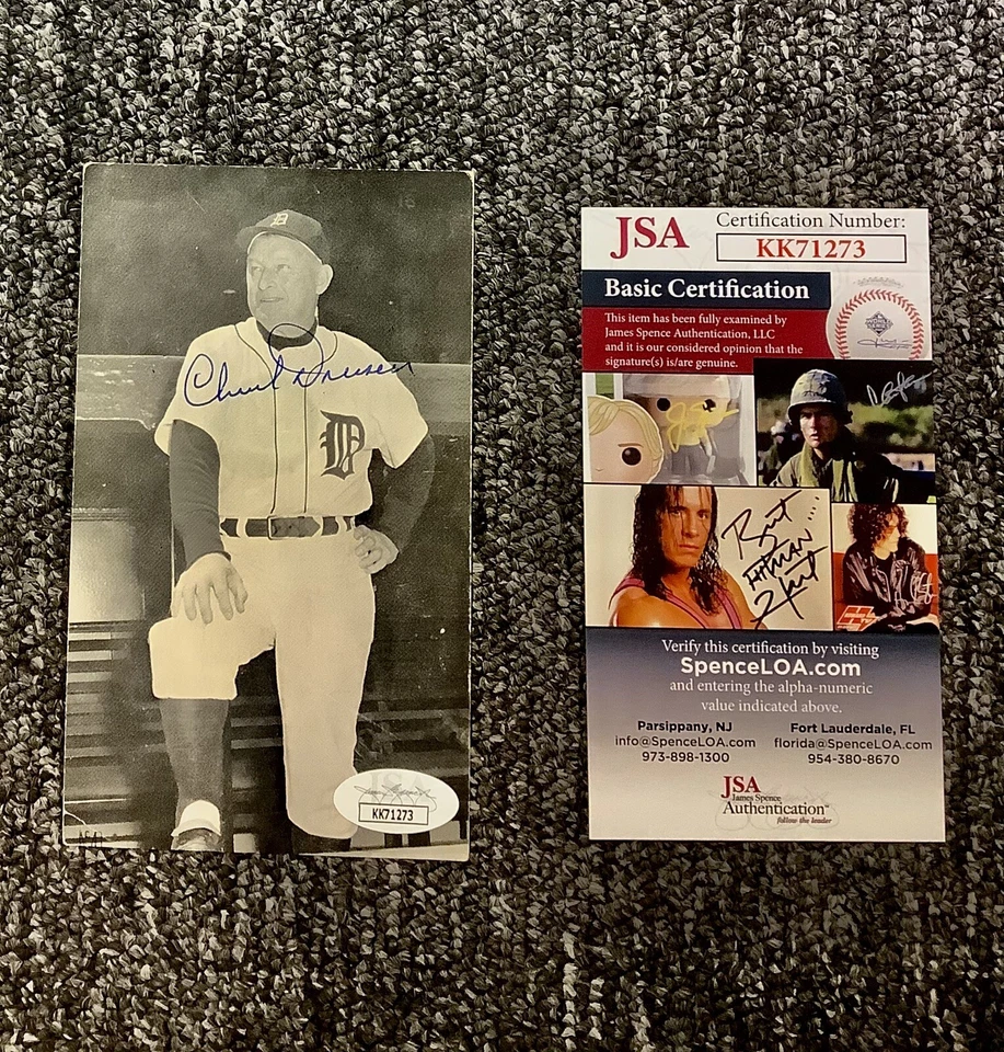 Chuck Dressen 3x5.5 Post Card AUTO JSA COA KK71273 Detroit Tigers Autograph - Image 1 of 1