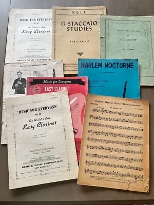 Lote de Partituras de Clarinete Vintage Fácil Clarinete Estudios Jazz Solos Estudios Foto 1 de 4