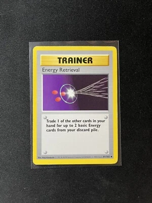 Pokemon - Energy Retrieval 81/102 Uncommon - Shadowless Base Set 1999 Heavy Play - Image 1 of 3