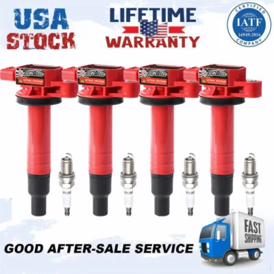 4 bobinas de encendido UF316 + bujía PK16TT para 2004 2005 2006 Scion XA XB L4 1,5 L Foto 1 de 4