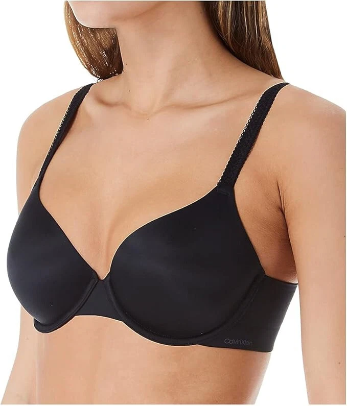 Calvin Klein Liquid Touch Lightly Lined Perfect Coverage Bra,Black, 38D - Image 1 of 1