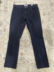 BRAX Mens Pants Navy blue Geometric Cooper Fancy Chino Casual Straight Regular - Picture 1 of 11