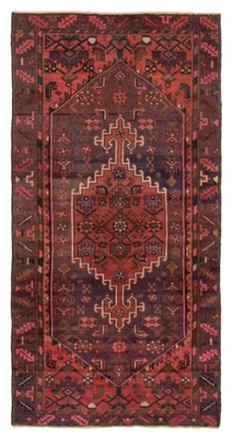 Alfombra de corredor tradicional oriental de lana 3'6" x 7'3" vintage anudada a mano Foto 1 de 4