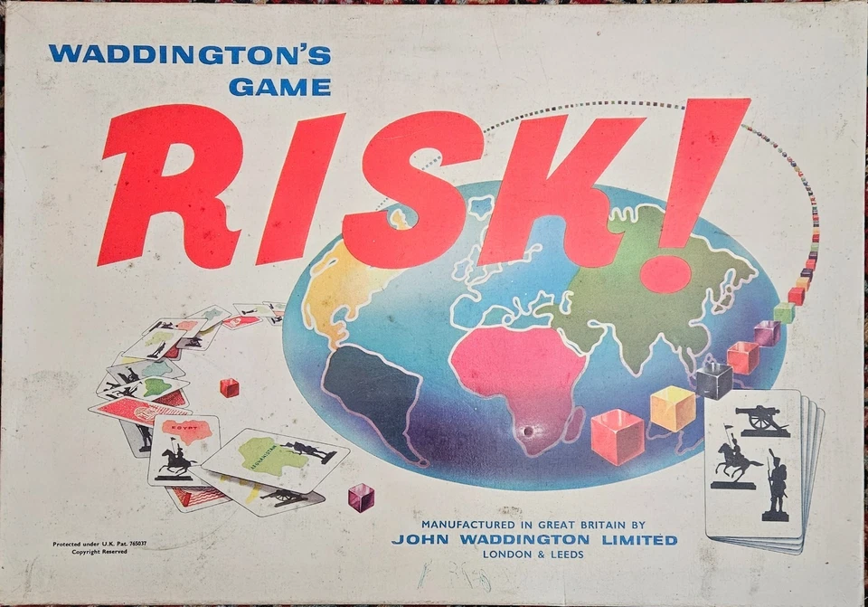 Vintage Original Risk Board Game John Waddington 1960s, White Box Edition - GT46 - Image 1 of 4