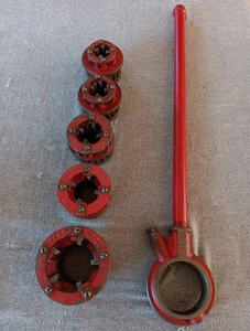 Vintage Toledo No.12 Pipe Threader Ratchet And 5 Dies, Rare! - Picture 1 of 16