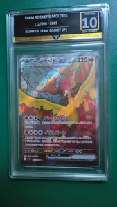 Pokemon TCG Glory Of Team Rocket SV10 Team Rocket’s Moltres EX SR 112/098 Graded - Picture 1 of 2