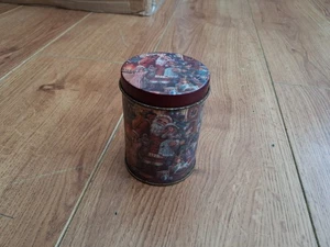 Vintage Christmas Tin Container Small Xmas Festive Santa Claus  - Picture 1 of 13