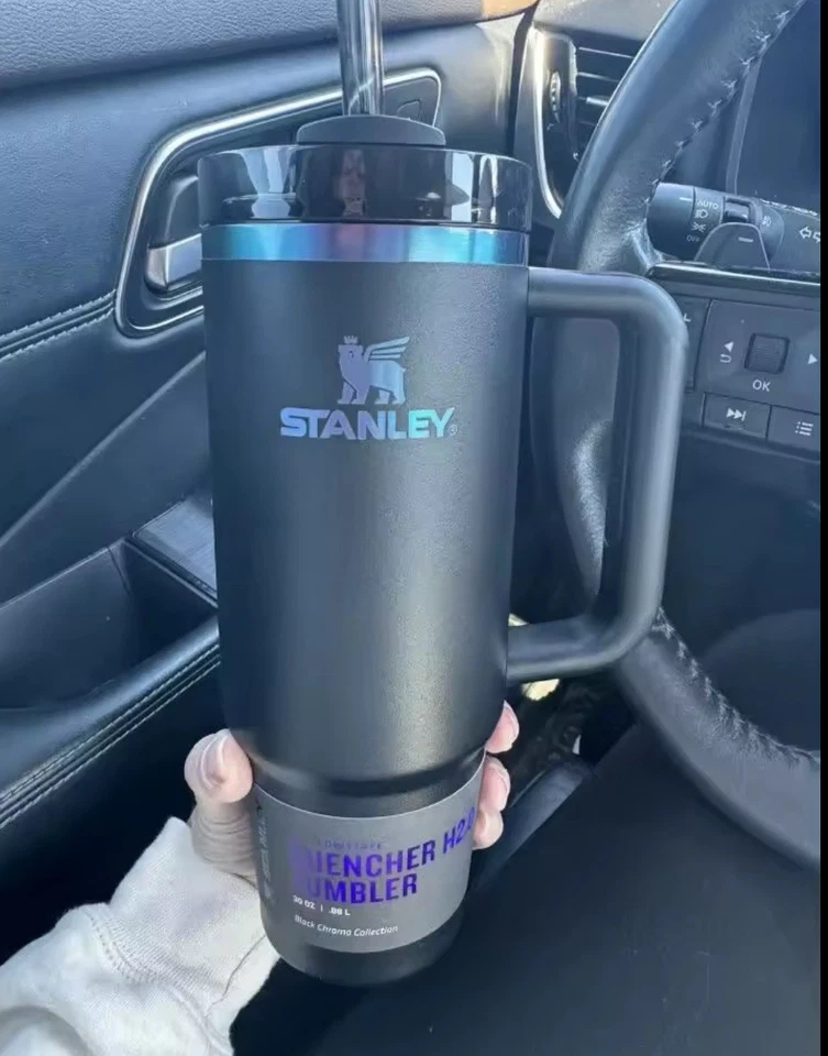 Stanley Cup Black 40oz Quencher Brand New Sealed H20 Straw And Lid Included