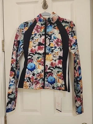 CHAQUETA JOHNNY WAS ACTIVE BAILE OTOÑO AJUSTADA ATLÉTICA Estampado Floral Talla XS NUEVA Foto 1 de 4