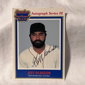 Jeff Reardon Boston Red Sox 1992 Jumbo Sunflower Seeds Vintage Baseball Card - Picture 1 of 2