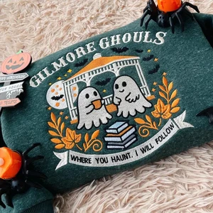 Sudadera Bordada Gilmore Ghouls, Halloween Otoño Vibraciones Cuello Redondo, Halloween - Imagen 1 de 3