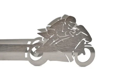 CAROLISA Grillzange Motiv Motorrad Rennmaschine