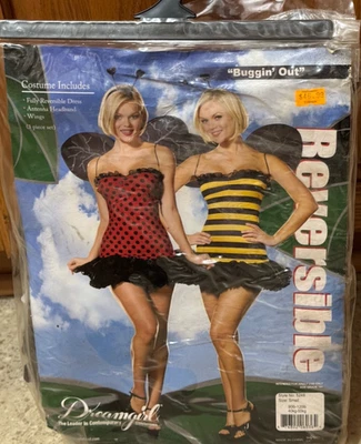 "Buggin' Out" Dreamgirl BEE LADYBUG Disfraz Reversible Nuevo de Lote Antiguo VESTIDO Halloween Pequeño Foto 1 de 4