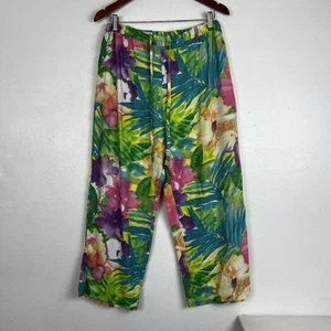 Jams World Large Drawstring Pants Rayon Orchid Island Resort Beach Tropic Large - Picture 1 of 5