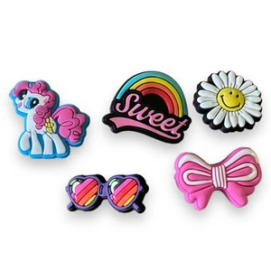 5 Pony Rainbow Sunglasses Shoe Charms Decorations - Picture 1 of 2