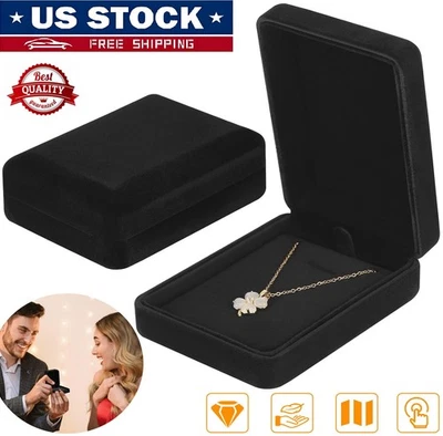 3x Colar de Veludo Pingente Caixa de Armazenamento de Joias Vitrine Caixas de Presente de Natal EUA - Imagem 1 de 4