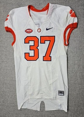 Camiseta de fútbol americano Clemson Tigers para hombre 42 L blanca usada en juegos emitida por el equipo Nike #37 Foto 1 de 4