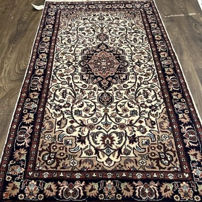 Alfombra Karatan 3x5 Marfil Sarouk #760 Alfombra Lana Vintage Original Colección 700 Foto 1 de 2