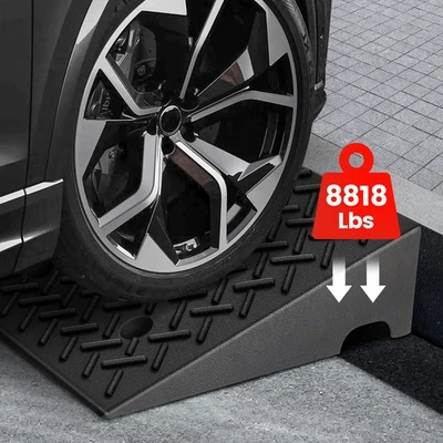 2x Rubber Curb Ramp for Driveway Heavy Duty Threshold Ramp 5''/6'' 8818lbs Load - Image 1 of 4