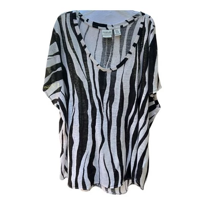 Top de lino con estampado de cebra Rachel Zoe talla 3x Foto 1 de 4