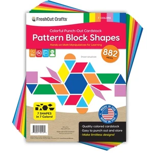 882 Pcs Pattern Block Shapes Math Manipulatives for Learning Multicolor Trian... - Picture 1 of 7