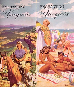 Enchanting Virginia  Vintage Folded Brochure Jamestown Williamsburg Yorktown  - Picture 1 of 4