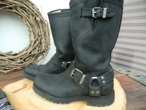 Sancho Bikerboots schwarz Rahmengenähte Stiefel Echt Leder 5635 - Bild 1 von 17
