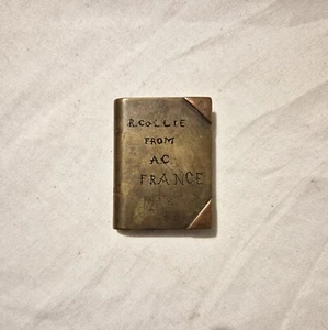 WW1 British Army Trench Art Souvenir Book Cigarette Lighter 1918 Working - Bild 1 von 11