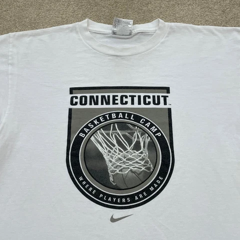 UConn Huskies Shirt Men Small NCAA College Basketball Vintage 90s Nike Swoosh Cover