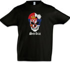 Serbia Football Skull I Kids Boys T-Shirt serbian Soccer Flag World Championship