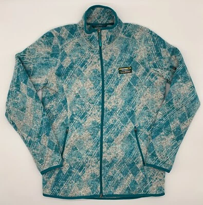 L.L. Bean Full Zip Up Jacket Womens Size S Blue Gray Fleece Sweater Pockets Logo - Image 1 of 4