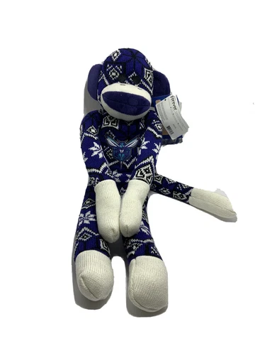 FOCO NBA Charlotte Hornets Fans Ugly Sock Monkey Plush Toy Blue White NWT Cover