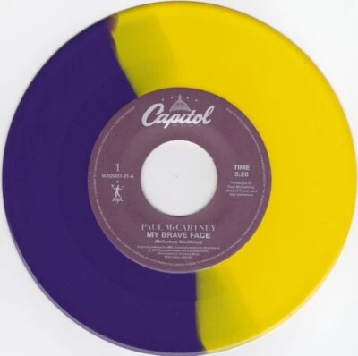 Paul McCartney My Brave Face 2017 Very Limited Purple & Yellow Vinyl 7" Single - Image 1 of 2