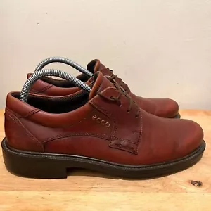 Zapatos de vestir ECCO para hombre talla 7 cuero marrón punta redonda Derby Oxford - Imagen 1 de 10