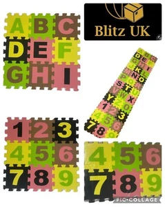 New Kids Puzzle Activity Education Learning Eva Mat 44.5cm Alphabet/Numbers -3 - Picture 1 of 20