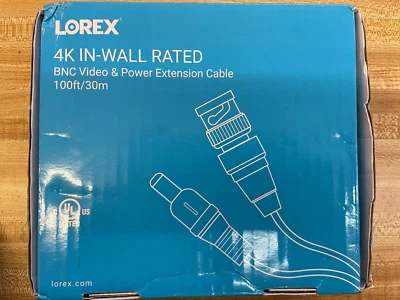Lorex High Quality 4k In Wall BNC Video/Power Extension Cables - 100ft - Image 1 of 2