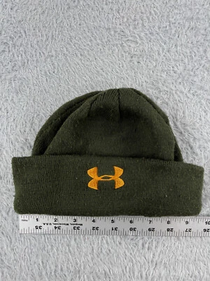 Under Armour Beanie Toque 成人均码针织绿色丙烯酸尼龙衬里滑雪 — 第 1/4 张图片