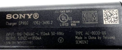 OEM SONY EP800 USB POWER ADAPTER AC WALL CHARGER 5.0VDC 850mA Tested - Image 1 of 3