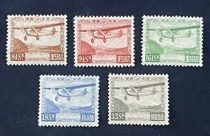 JAPAN AIRMAIL - Ashinoko - Set Sc# C3-C7 (Sk# A1-5) 1929/34 MLH - Picture 1 of 2