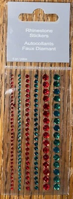 Recollections By Michaels Adhesive Rhinestones Red Green Gems Scrapbook Stickers - Image 1 of 4