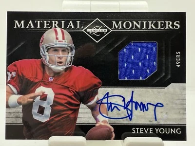 2011 Panini Limited Material Monikers Steve Young Auto and GAME WORN Patch 16/30 - Image 1 of 2