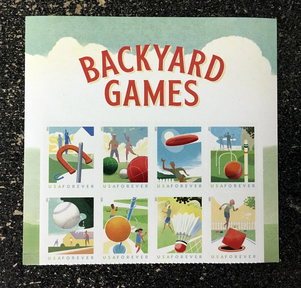 2021USA #5627-5634 Forever Backyard Games - Header Block of 8  mint - Image 1 of 1
