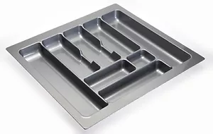 Cutlery tray inserts for kitchen drawers, grey or white plastic, sizes 300-1000 - Picture 1 of 14