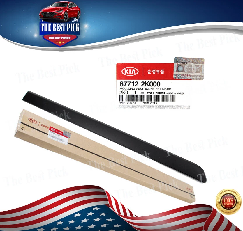 ⭐GENUÍNO⭐ Moldura lateral da porta frontal DIREITA para 2010-2013 Kia Soul 877122K000 - Imagem 1 de 1